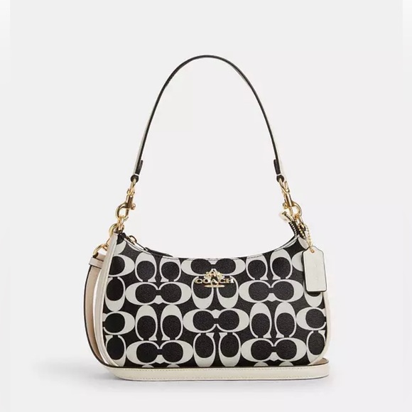 Coach Handbags - Coach Teri Shoulder Bag in blocked signature canvas